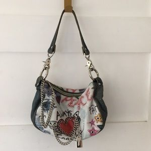 Isabella Fiore graffiti bag. Chains and studs.